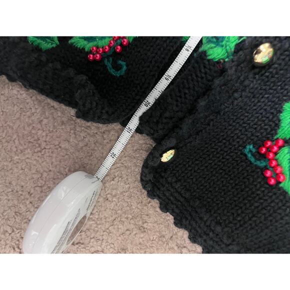 Vintage Holly Embroidered Bechamel Women's Cardigan L - Picture 6 of 6